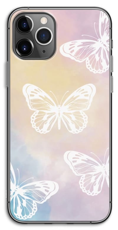 Case Company® - Hoesje geschikt voor iPhone 11 Pro hoesje - White butterfly - Soft Cover Telefoonhoesje - Bescherming aan alle Kanten en Schermrand