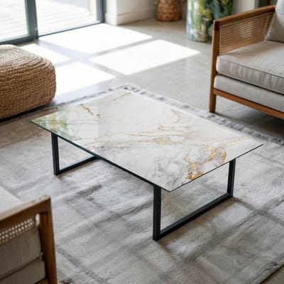 Coloray Tafelblad - Glas Voor Tafelblad - 100x70 cm - Wit - Rechthoek Glazen Tafelblad - Tafelblad Vierkant - Salontafel Blad - Gehard Glas Tafelblad - Glazen Blad woonkamerdecoratie