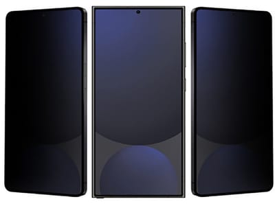 Eiger Mountain Black Screen Protector Geschikt voor Samsung Galaxy S25 Ultra | Case Friendly | Privacy Glas | 9H Tempered Glass | Anti-Spy
