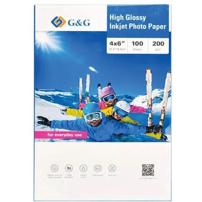 G&G fotopapier- 10x15cm(4x6 inches) - 200g/m² - glanzend - 100 vellen - A6