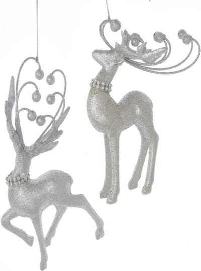 Ornament acryl dier zilver l15 cm Kurt S. Adler