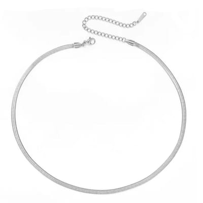 Snake Chain ketting - Stainless Steel - The Jewellery Salon - Hypoallergeen - 5mm - Waterproof - Slangen schakelketting - Zilverkleurig