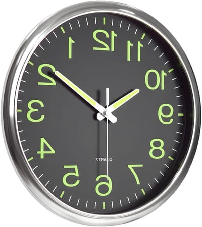 Stil Luminous Wandklok van 30 cm met Nachtverlichting voor Slaapkamer, Keuken en Woonkamer