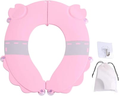 Opvouwbare Toiletbril - Draagbaar Potje - Kinderen Zindelijk Maken - Spatwaterdicht Ontwerp - 14.4 x 12.5 inch - Roze
