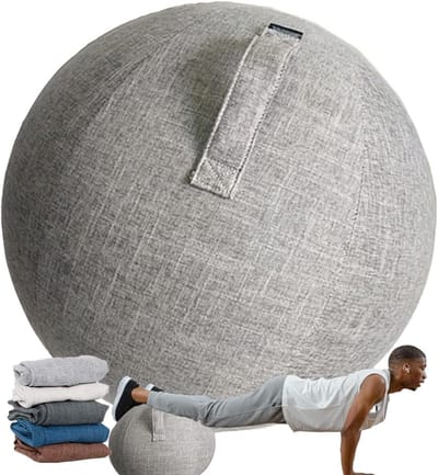 Gymnastiekbalhoes - Bal stoelbekleding - Verbeteren lichaamshouding - Gemaakt van katoen en linnen - 65 cm - Koffie
