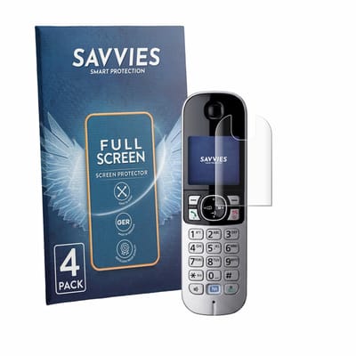 Savvies - Screenprotector voor Panasonic KX-TG6823 - Folie Beschermfolie transparant volledig dekking 4 Stuks