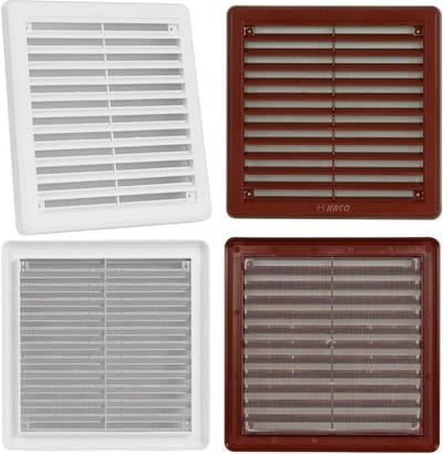 Ventilatierooster Kunststof - Rooster Lamellen - Ventilatie Binnen - Weerbestendig ASA - 200 x 200 mm - Wit