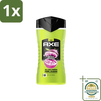 1 x Axe - 3-in-1 Douchegel - Epic Fresh - Grapefruit & Tropical Pineapple - Fresh Boost - 250 ml- Douchegel - Frisheid - Geur - Lichaam - Gezicht