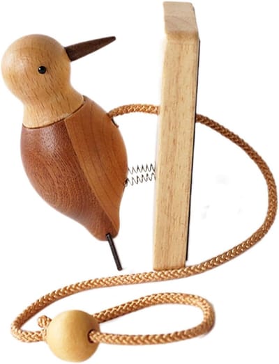 Houten deurbel decor - Natuurlijk ambacht - Bezoekers waarschuwen - Handgemaakt ontwerp - 9 x 6 cm - Natuurlijk hout