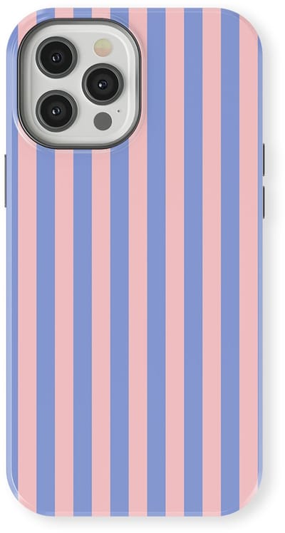 DripCase Gestreept Hoesje geschikt voor iPhone 12 Pro | Backcover met Mag | Stripes Motief | Trendy Case geschikt voor iPhone 12 Pro met Strepen Milkshake
