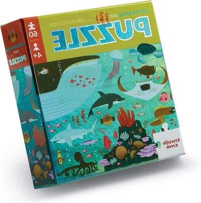 Vloerpuzzel Holografische Folie - Puzzel Oceaan Zeeleven - Kinderen Spelen Leren - Glinsterende Speciale Effecten - 60 Delen - Multicolor