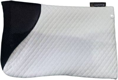 Somnura® Kussenhoes – Orthopedisch & Ademend – Wasbaar – Voor Memory Foam Kussens – Wit met Zwart – Luxe Comfort