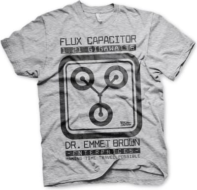 Back to the Future Flux Capacit-shirt in heathergrijs