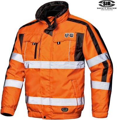 SIR SAFETY CONTENDER Hi Vis Reflecterend Pilot Jack Werkjas HEREN Veiligheidsjas Oranje - Winddicht - Waterdicht - Afneembare Mouwen