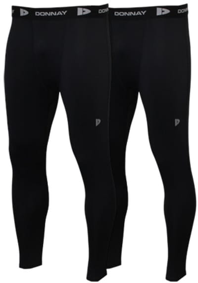2-Pack Donnay - Compressie Legging - Thermo/Sportlegging - Heren - Black (010) - maat XL