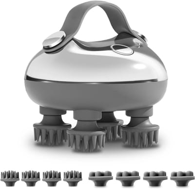 Core® Scalp Massager Elektrisch - Draadloze Scalp Brush - Hoofdmassage Apparaat - Grijs - 9cm x 9cm x 8cm