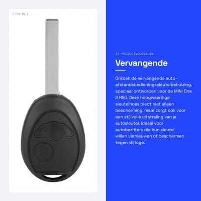 Dailygoods- Afstandsbedieningssleutelbehuizing vervangend - Autosleutel hoesje - Autosleutel etui - Kunststof - Zwart - Geschikt voor MINI One S R50