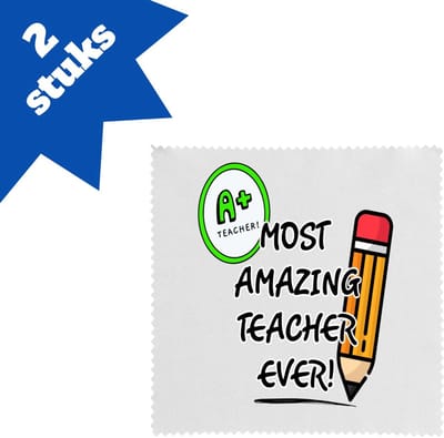 Akyol - docent cadeau - brillendoekjes - Docent - meester en juffen cadeau - collega - onderwijs - verjaardagscadeau - verjaardag - cadeau - afscheidscadeau - geschenk - leuke cadeau - kado - gift - juffendag - meesterdag - 17,8 bij 17,8 cm - 2 stuks