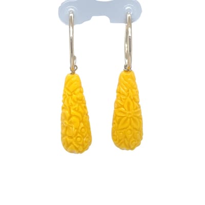 Pat's Jewels Oorbellen - Statement oorbellen - Oorringen - Resin Hanger - Geel - Goud