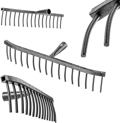Tuinhark zonder steel van staal met 16 tanden voor tuin en bouw