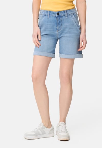 camel active Bermuda shorts van een katoenmix - Maat womenswear-25IN - Lichtblauw