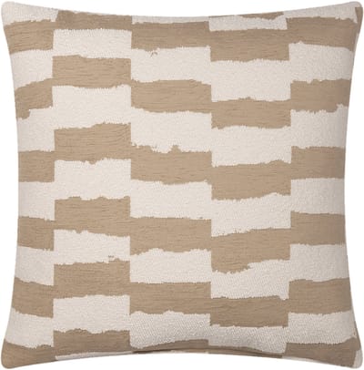 Atmooz Aziza Sierkussen – 45 x 45 cm – Beige en wit – Katoenmix – Sierkussen voor kussens woonkamer en sofa