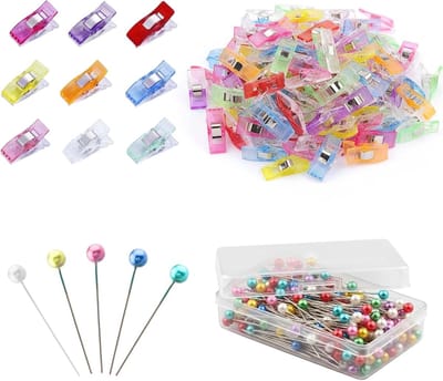 Set van 200 Kleurige Naalden met Kop, 50 Stuks, Naaiclips, Stofclips, Creatieve Accessoires voor Kostuumontwerp, Perücken en Doe-het-zelf Projecten