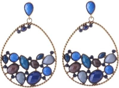 Behave - Grote Statement Oorbellen – Blauw Bruine Boho Chic Oorbellen