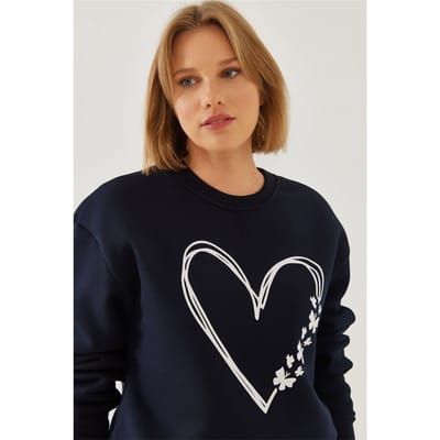 Geprinte Crew Neck Relaxed Fit Sweatshirt