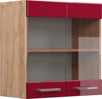 Vicco R-Line Glazen keukenkast – 60 cm Rode hoogglans