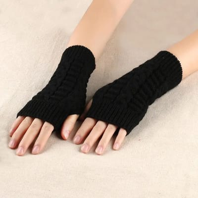 CHPN - Vingerloze handschoen - Handwarmer - Gebreid - Zwart - Polswarmer - Handschoenen - Winter - 1 paar - Warme handen - One size