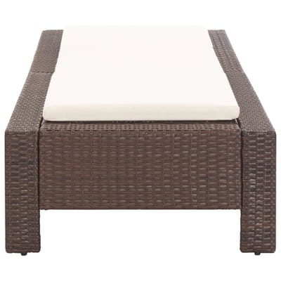vidaXL - Ligbed - met - kussen - poly - rattan - bruin