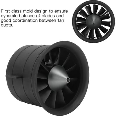 RC Kanalenventilator 12 Bladen 80mm Vliegtuigmodel Propeller Kanalen Set Kit voor QX QF3538 Motor CCW black