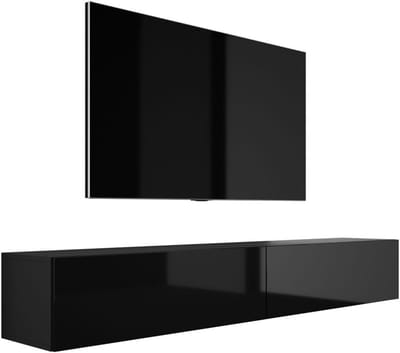 Moderne hangende tv-kast met opbergruimte - 200 cm breed, 34 cm hoog, 32 cm diep in verschillende kleuren