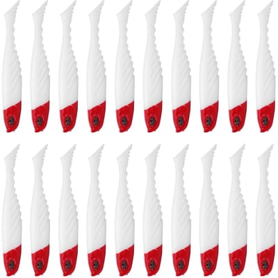 20 stuks Zacht Aas Worm 7cm Vislokkers Kunstmatige T Staart Silicagel Aas voor Vissen Blanc white