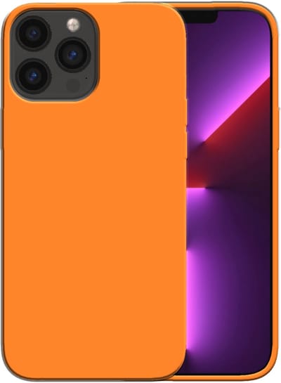 Smartphonica Siliconen hoesje voor iPhone 13 Pro Max case met zachte binnenkant - Oranje geschikt voor iPhone 13 Pro Max