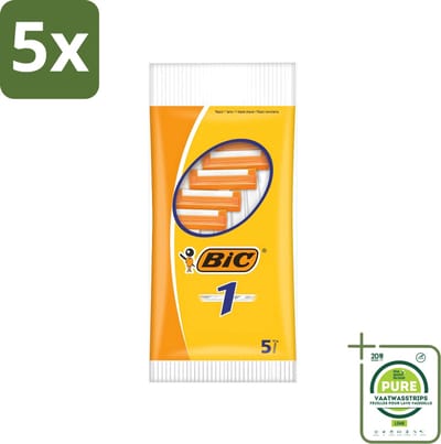 5 x Bic - Scheermesjes - Enkel Mesje - Wegwerpmesjes - 5 Scheermesjes - Grootverpakking - Scheermesje - Wegwerpscheermesje - Enkel Mesje - Roestvrijstalen Mesje - Chroomcoating