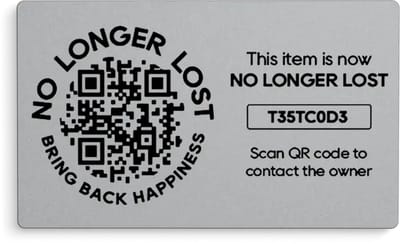 NoLongerLost - Gegraveerde QR code sticker (x2) - tracking - Unieke QR code