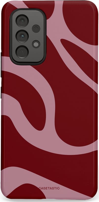 Casetastic hoesje geschikt voor Samsung Galaxy A53 (2022) 5G - Dubbellaagse bescherming - Roze Rode Framboos Blobs - Fashion Case - Bordeaux Lila