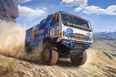 Zvezda Modelbouwpakket Militaire voertuigen - 43005 KAMAZ-master 43509 Rally Truck Plastic - 1:43 - Modelbouw