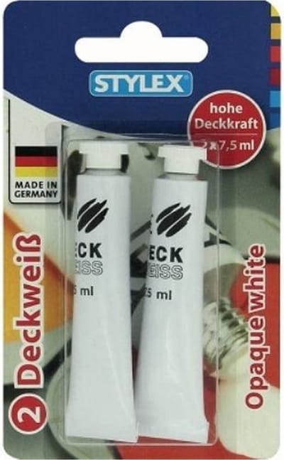 Stylex Dekwit Verf Tube Wit - 2 x 7,5 ml voor papier, karton en hout
