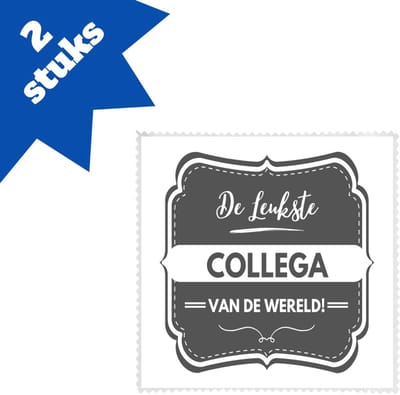 Akyol - de leukste collega brillendoekjes - Collega - beste collega - werk - afscheidscadeau - verjaardagscadeau - kado - 17,8 bij 17,8 cm - 2 stuks