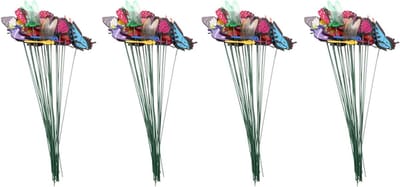 Tuindecoratie Vlinders Libellen - Buiten Decoratie - Tuin Aankleden - Bewegen in de Wind - 96 Stuks - Kleurrijk