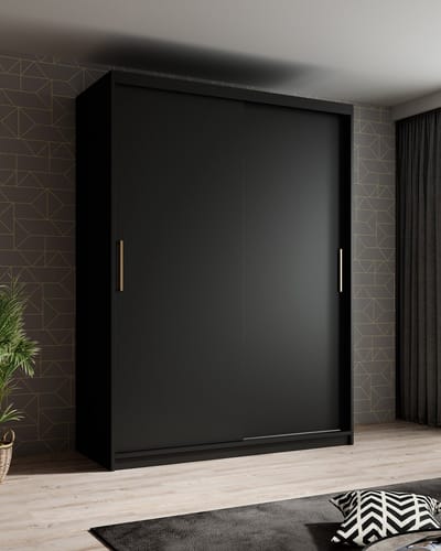 Meubella - Kledingkast Mandalin - Zwart - 150 cm