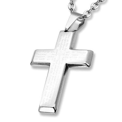 Amanto Ketting Anuar - 316L Staal - Kruis - 50x34mm - 60cm