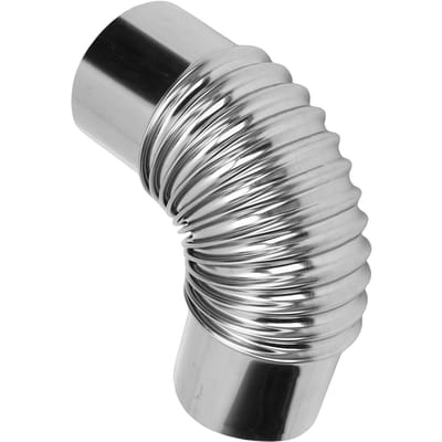 Coude de Tuyau de Poêle Diamètre 7,5 cm Acier Inoxydable Coude d'Extension de Cheminée pour Camping en Plein Air Poêle à Bois gray