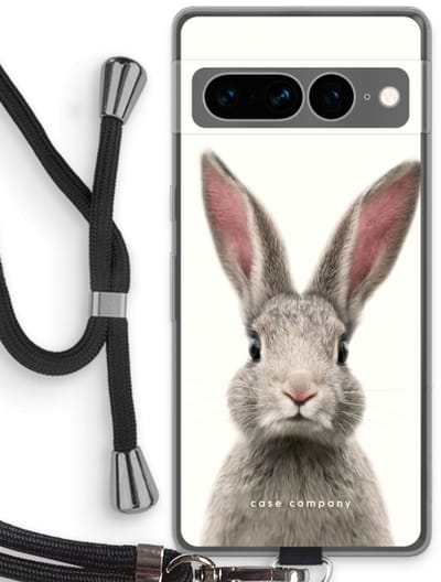 Case Company® - Hoesje met koord geschikt voor Google Pixel 7 Pro hoesje met Koord - Daisy - Telefoonhoesje met Zwart Koord - Bescherming aan alle Kanten en Over de Schermrand