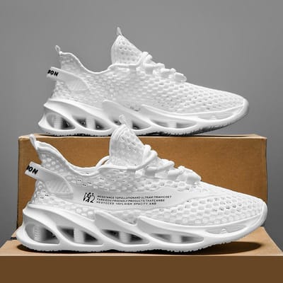 Nieuwe Zomersneakers Heren Trendy Ademende Hardloop Tennisschoenen Buitensporten Tenis Masculino Wit Casual Wandelschoenen 40