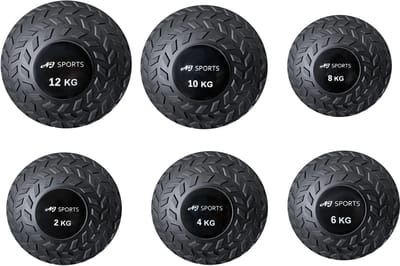 AJ-Sports Slam ball set 2 t/m 12kg - Medicijnbal - Medicine bal - Wall ball - Met extra Grip - Zwart
