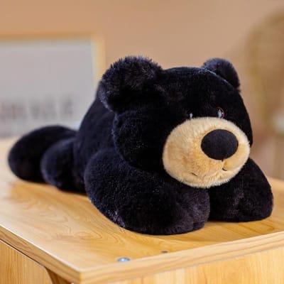 Zachte Reusachtige Knuffelbeer Pluche Speelgoed 50cm Groot Opgezadeld Dier Poppetje voor Bruiloft Verjaardag Kerstcadeau Woondecoratie 70cm zwart